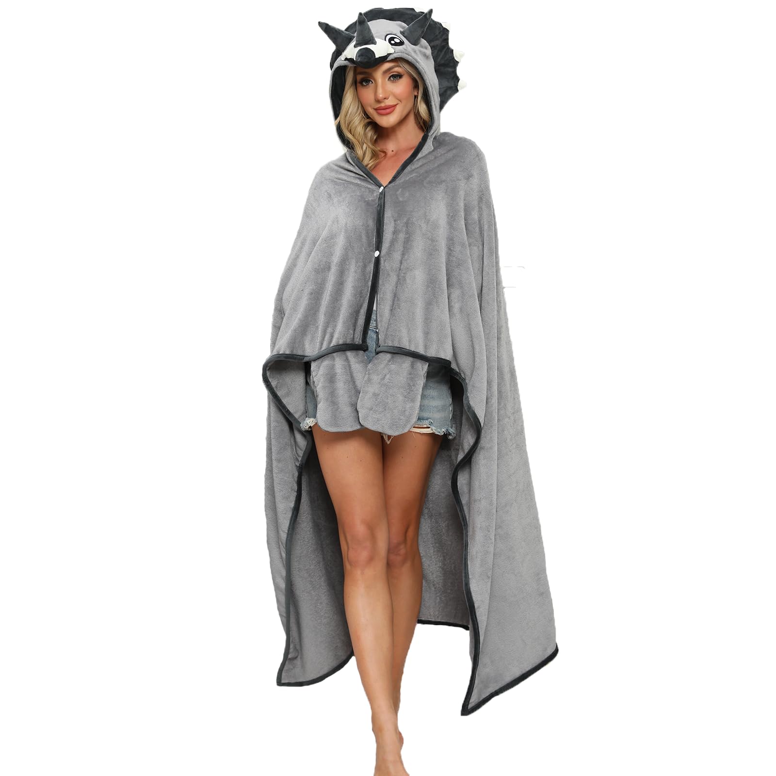 Triceratops Wearable Blanket Cute Animal Blanket Funny Gifts for Women Men