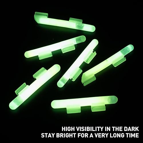 Miniatura 2 de QualyQualy Varillas brillantes de pesca con clip para bastón, luces de pesca para cañas, palos de luz para caña de pescar, kit a granel de 20 piezas