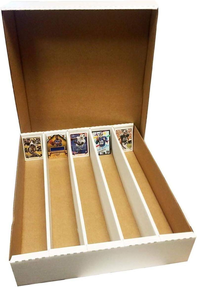 (5) 5000 Count Corrugated Cardboard Storage Box by Max Pro for Baseball, Football, Basketball, Hockey, Nascar, Sportscards, Gaming & Trading Cards Collecting Supplies FULL LID