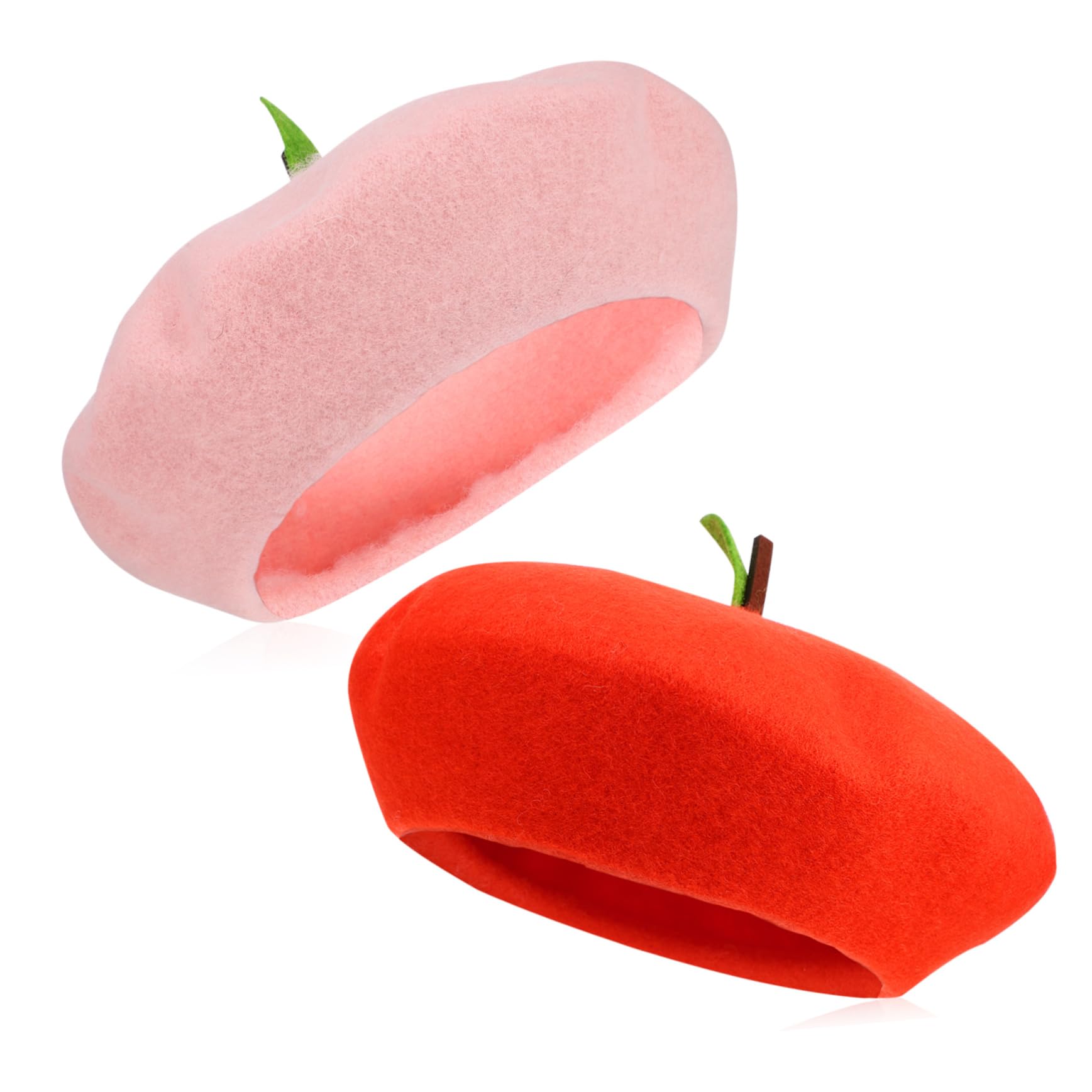 PartyKindom Women's Fashion Berets 2 Pcs Wool Beanies French Style Cloche Hats for Elegant