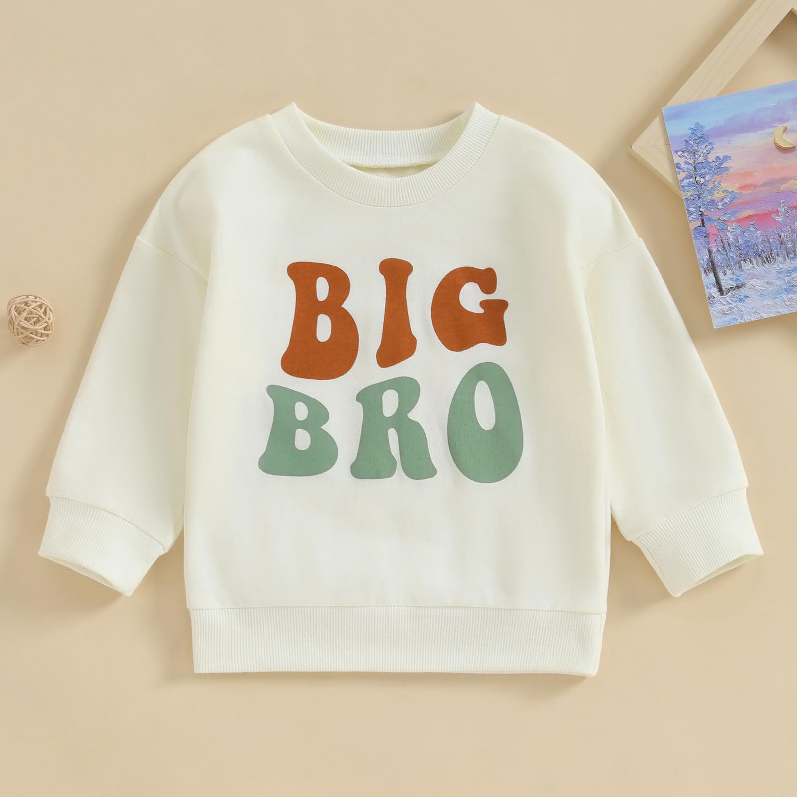 Dcohmch Big Sister Little Brother Matching Outfits Long Sleeve Sweatshirt Romper Shirt Baby Boy Girl Fall Clothes (Big Brother, 2-3 Years)