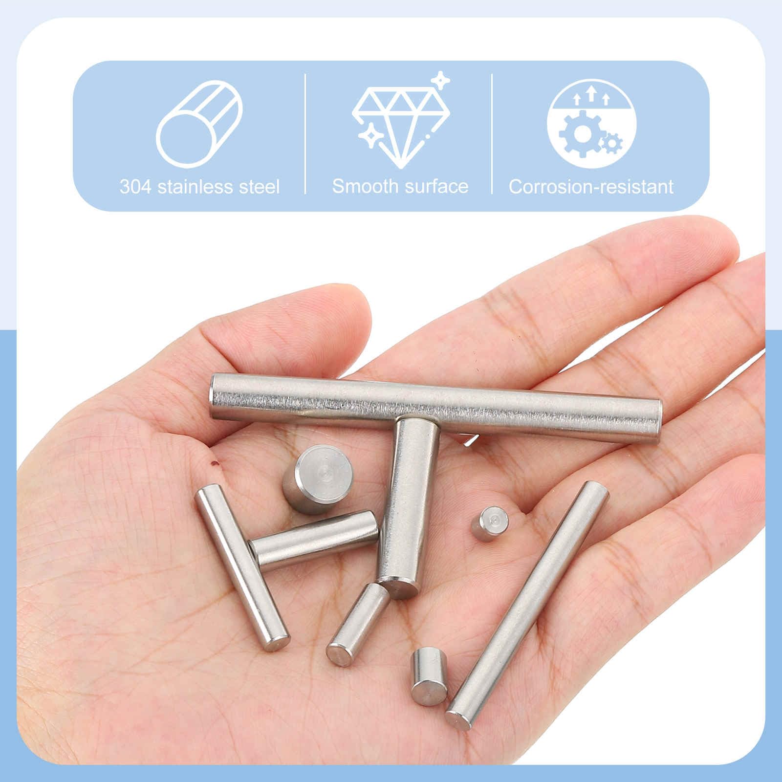 MECCANIXITY 14Pcs Dowel Pin 6mm x 70mm Shelf Support Pin 304 Stainless Steel Shelf Pegs for Shelves Cabinets Furniture Nickel Plated, Silver Tone — Amazon image 3