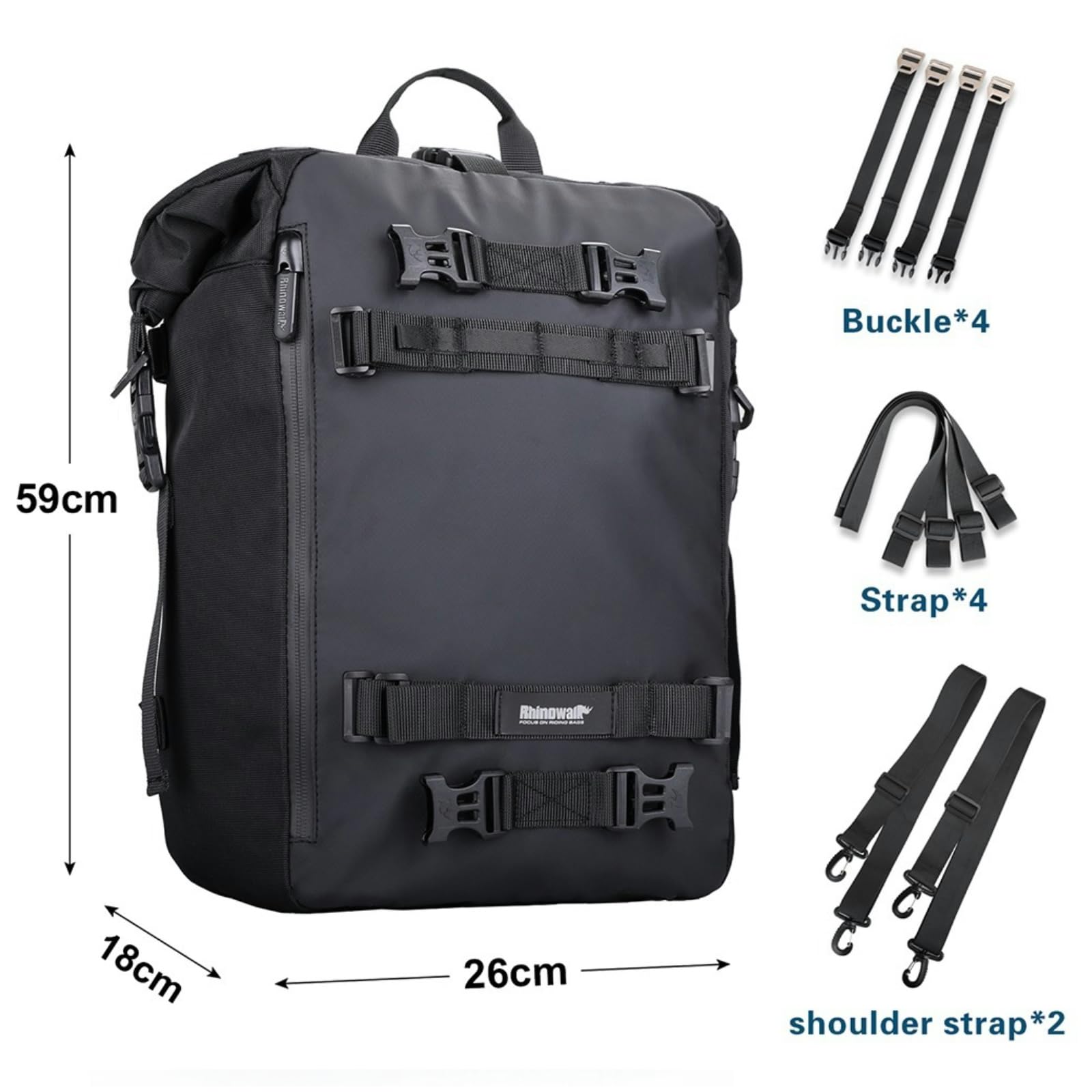 ENJOHOS Borsa Moto Posteriore Impermeabile 20L Zaino Moto Sella Serbatoio