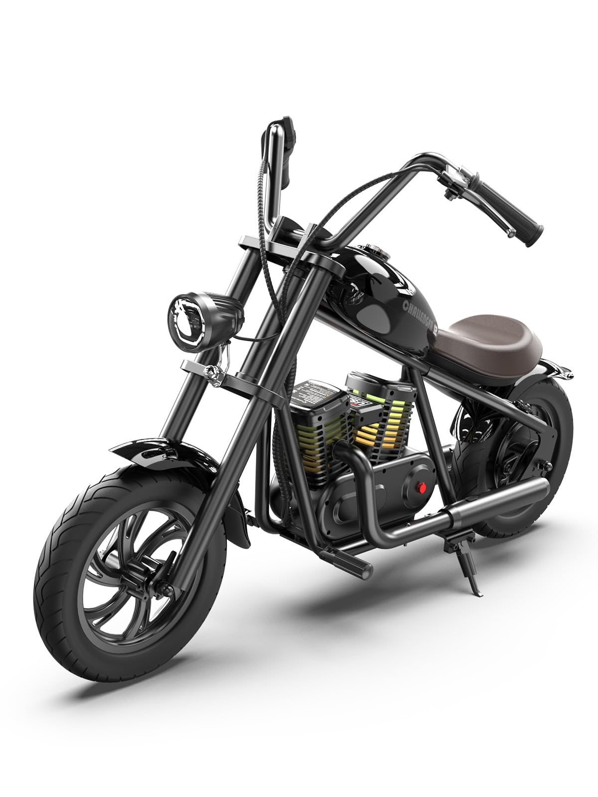 Hyper GoGo Electric Dirt Bike for Kids, [Ideal Gift] Electric Motorcycle with Ambient Light, Music Player, Simulated Fog Emission, Up to 10MPH & 60 Minutes Continuous Ride(Radiant Black)