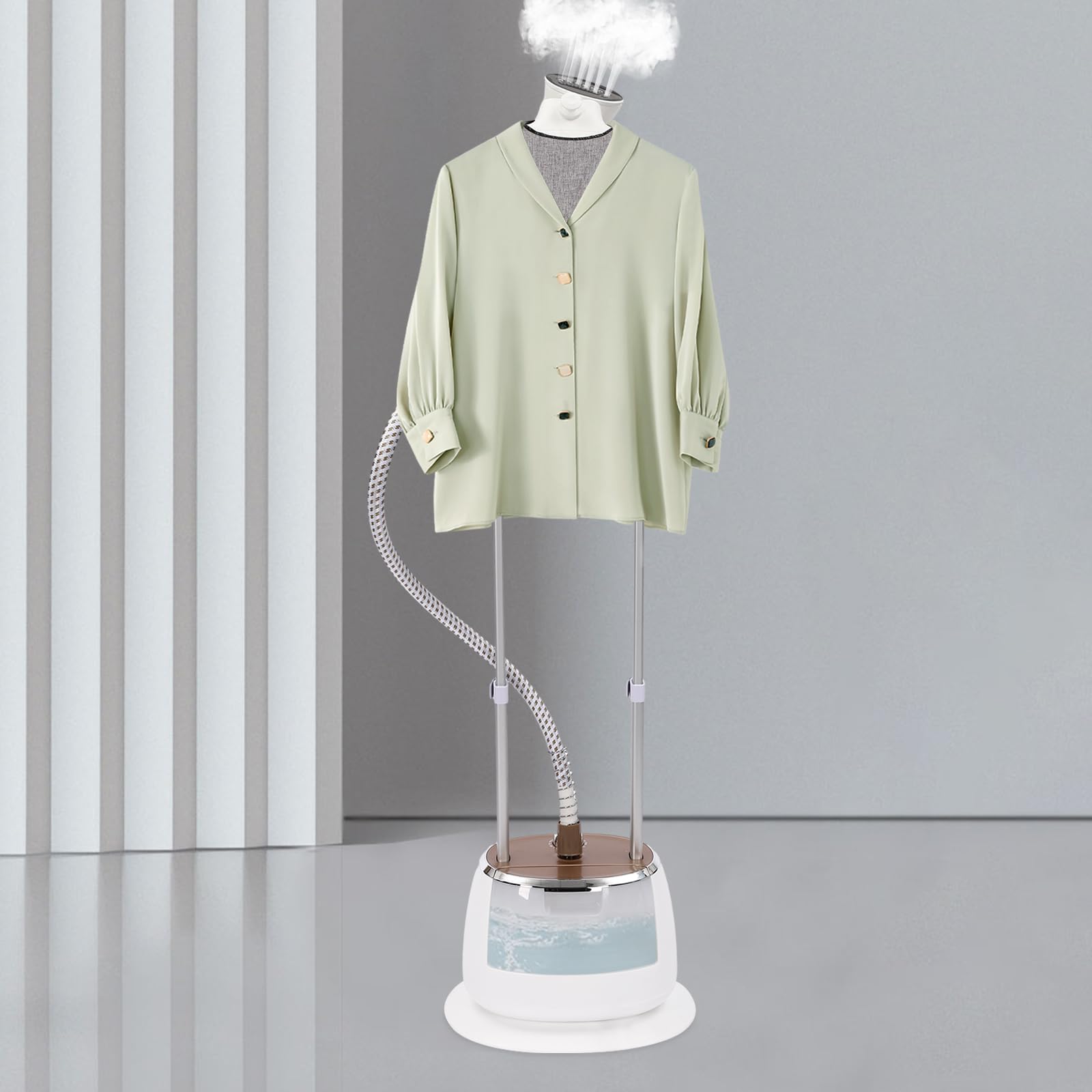 Vaporizzatore verticale, pulitore a vapore da 1800 W con asse da stiro, 10 impostazioni di vapore Serbatoio dell'acqua da 1,6 litri Ferro da stiro verticale per tutti i capi
