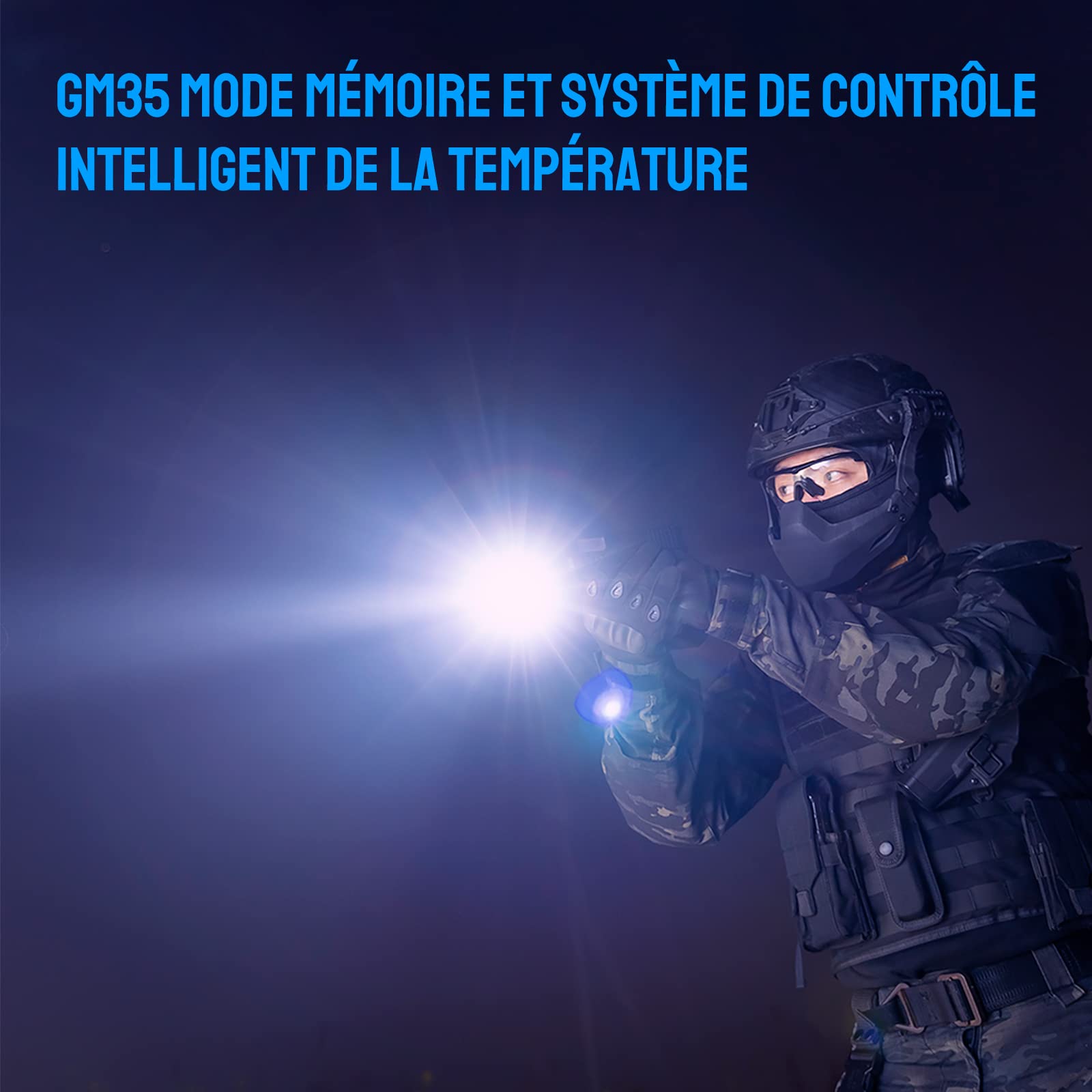 TrustFire Lampe Pistolet Tactique, GM35 1350LM LED Lampe Militaire Lumière Allume Lampe de poche à dégagement rapide brillant,Compatible avec Rail Pictinny glock 17/19/20/22