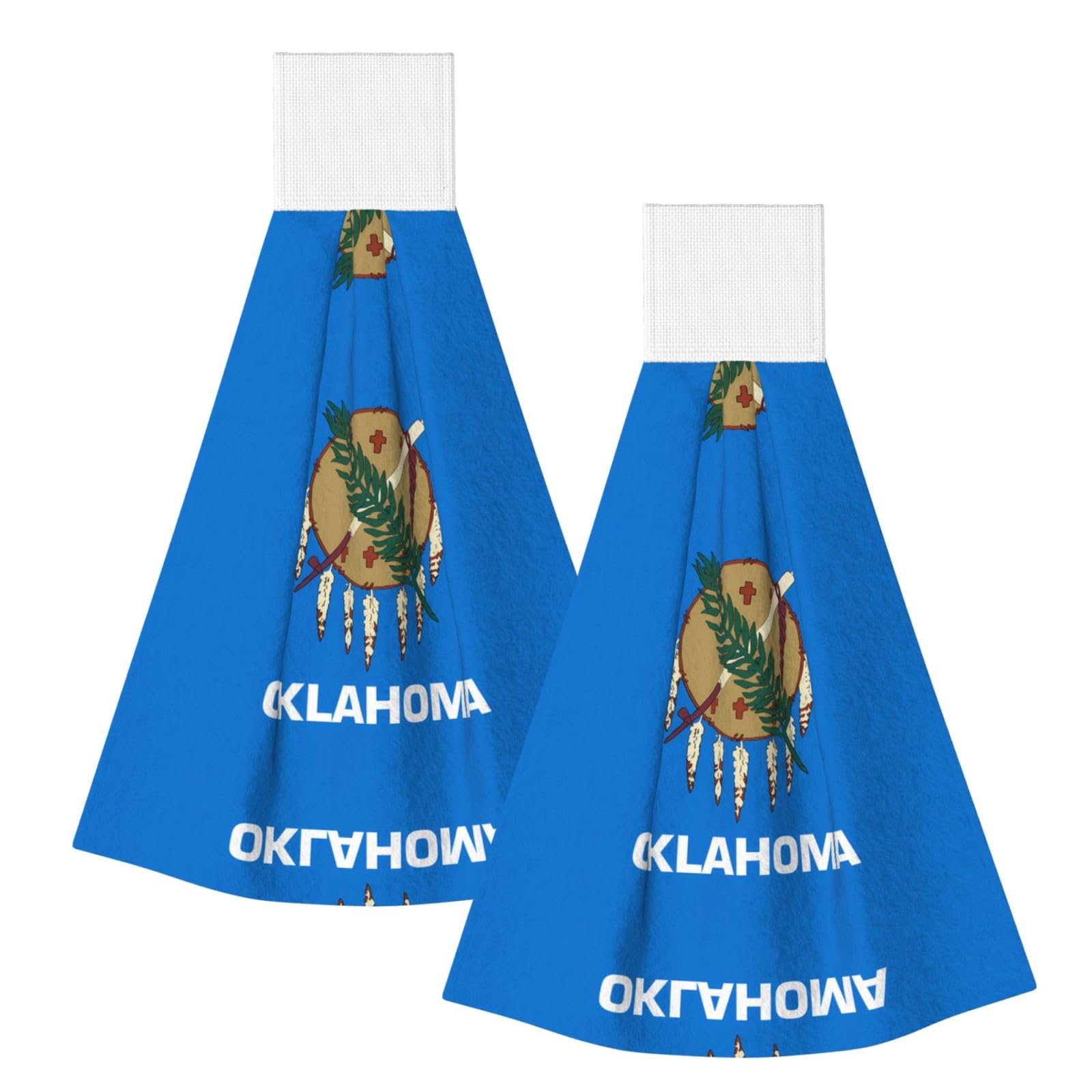 Oklahoma State Flag Highly Absorbent Dish Towels Soft Coral Fleece Wipe