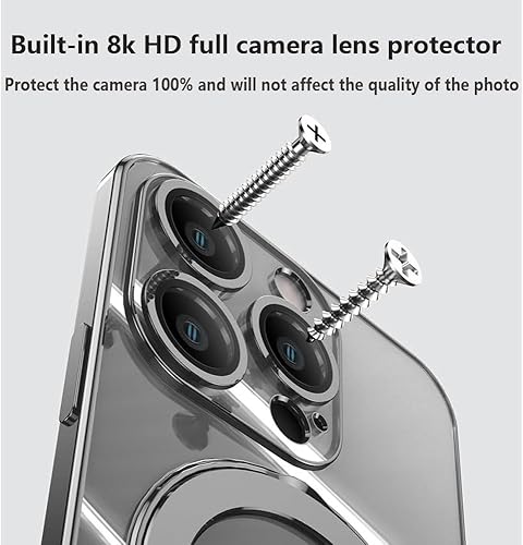Miniatura 5 de ZinLyuen Funda de anillo magnético para iPhone 14 Pro Max, funda compatible con MagSafe protector de lente de cámara integrado, funda a prueba de