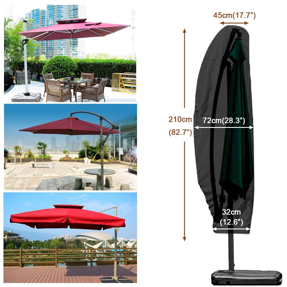 Wasserdichte Ochsenschutzhülle für freitragende Regenschirme, UV-beständiges Outdoor-Baldachin, 210 x 45/72/32 cm, perfekt für Marktschirme und Terrassenschirme (140x...)