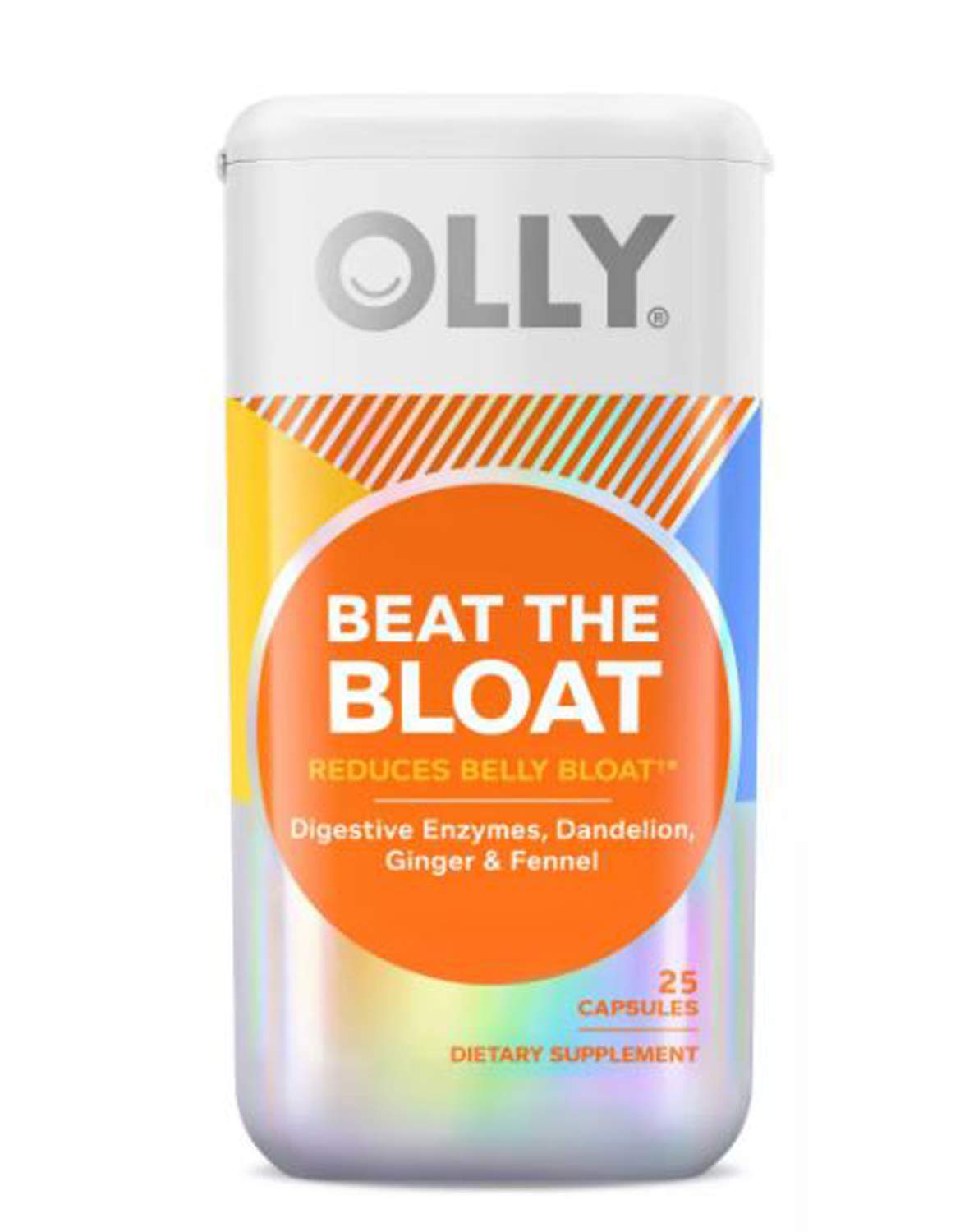 Olly Beat The Bloat Supplements 25 Capsule! Blend Of Dandelion, Fennel And Ginger! Helps Reduce Belly Bloat Caused By Digestion Woes, Gas And Water Retention! Choose From 1 Pack, 2 Pack Or 3 Pack! (1)