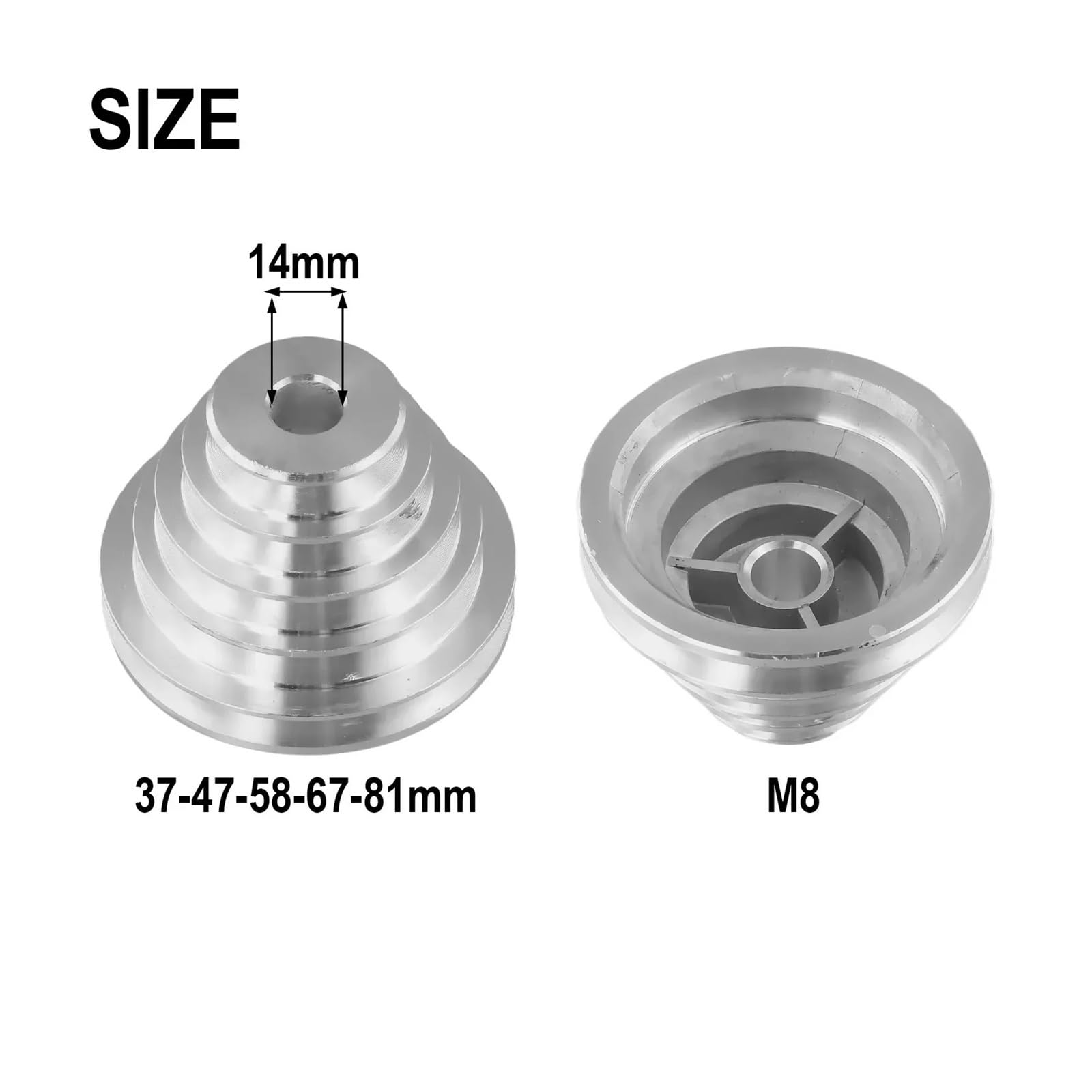 Koło pasowe 14/22mm aluminiowe koło pasowe typu A z 5 stopniami do paska rozrządu w kształcie litery V, akcesoria do wiertarki stołowej do podnoszenia(2pcs set 14mm 22mm)