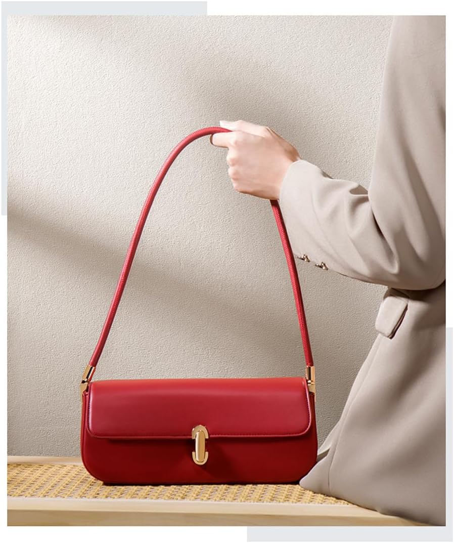 Small Shoulder Bag for Women Vintage Leather Tote Clutch Purse Trendy Retro Mini Hobo Handbag Underarm Bag - Image 3