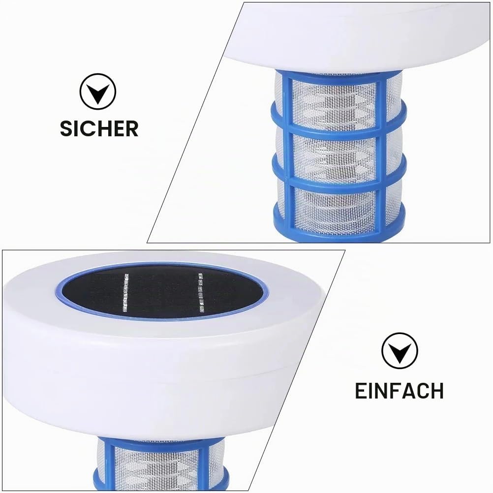 Duokon Solar-Pool-Ionisator, Solarbetriebener Pool-Ionisator-Reiniger, Schwimmbad-SPA-Brunnen-Reinigungsgeräte, ABS + Stahldraht
