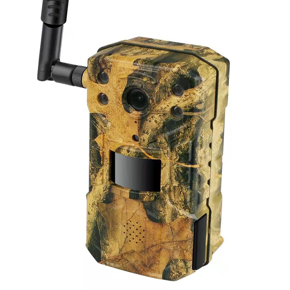 QIWA 4G Trail Camera - High Resolution 2K Video, 14MP Images, No Glow Night Vision,Waterproof, Remote APP Access for Wildlife Monitoring, Home Security, Farm Outdoor Surveillance Wireless CCTV