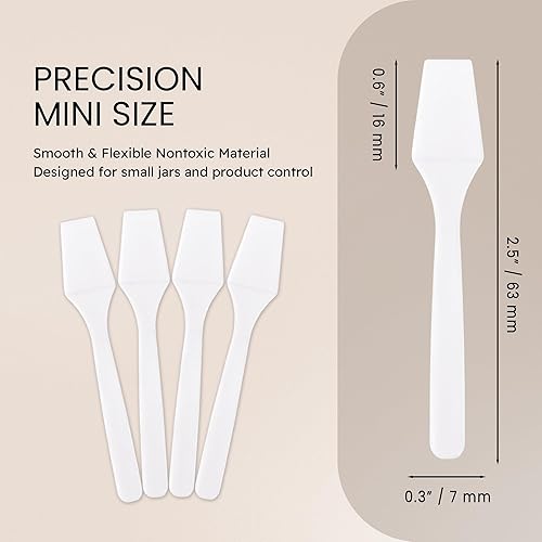 Miniatura 4 de Espátulas Beauticom Pana, desechables, para cosméticos, de plástico, 2.5", para el cuidado de la piel, para crema facial, 100 piezas por contenedor,