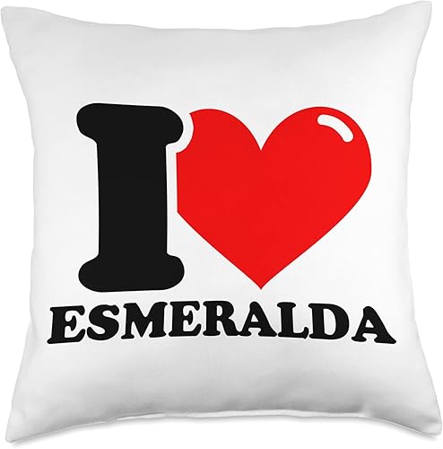 I Love Esmeralda Throw Pillow, 18x18, Multicolor