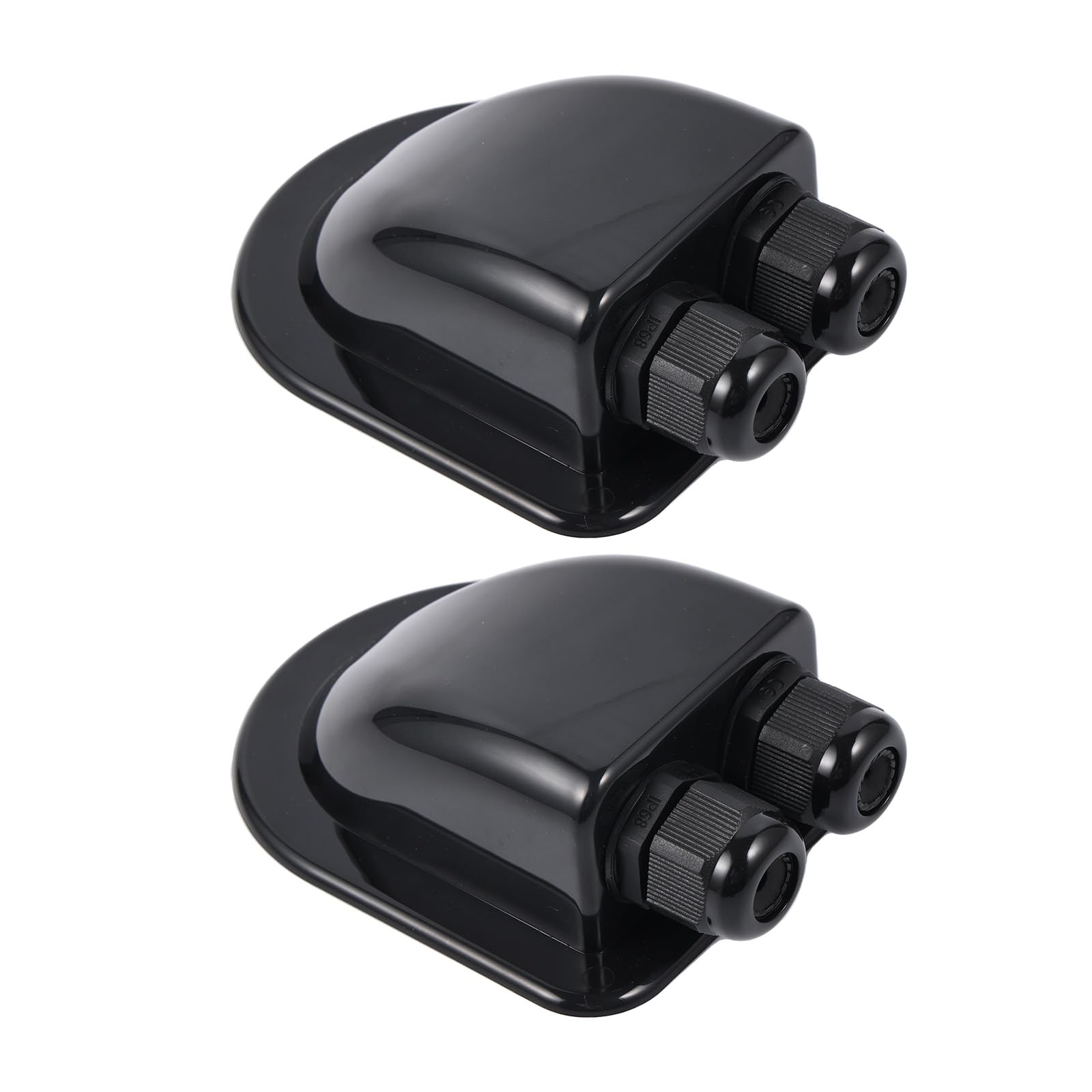 Mythosurge 2 Pcs IP68 Waterproof Solar Cable Entry Gland, ABS Solar Double Cable Entry Dual Cable Entry Housing for Solar Panels of RV, Caravan and Marine White