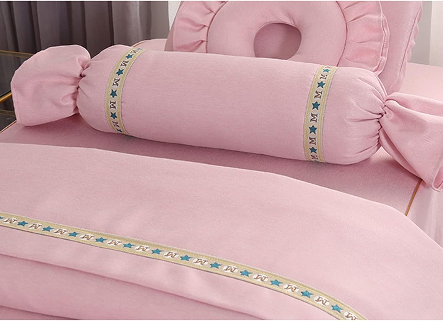 4-Piece Set of European Style for Beauty Salon Simple And Light Fumigation Massage Bed Cover Massage Bed Cover (Blue 80 x 190 cm)