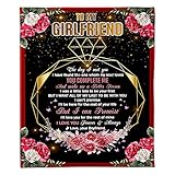 Manta de forro polar con diseño de diamante personalizado para mi novia, regalo para novia de novio, The Day I Met You, manta personalizada para San Valentín, cumpleaños, aniversario de Navidad