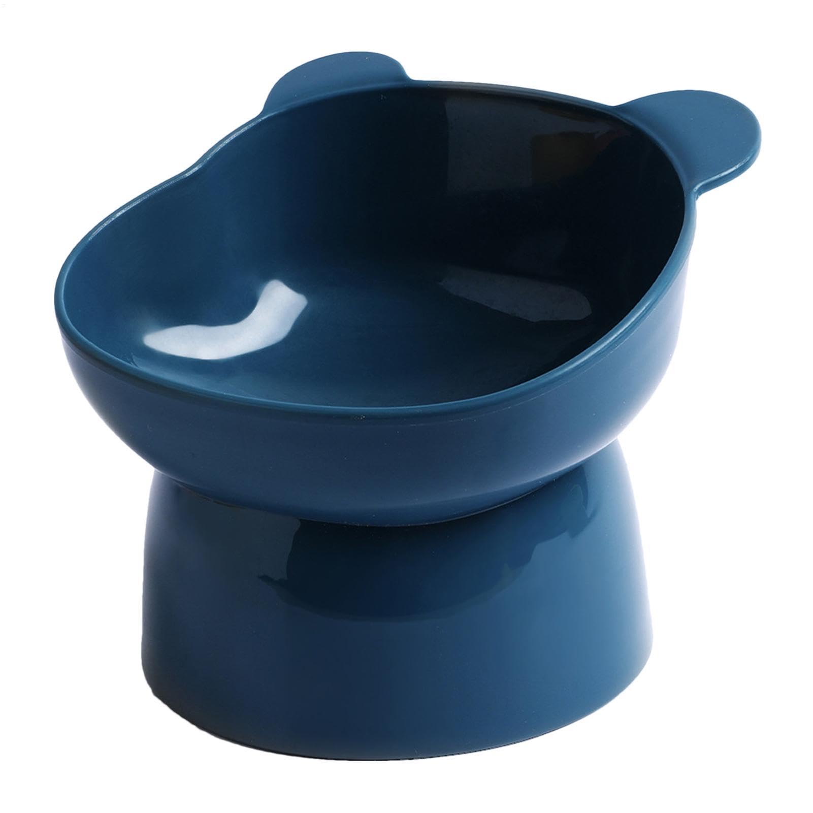 Slanted Elevated Dog Bowl - Raised Cat Bowl, Tilted Pet Food and Water Dish | Raised Anti Tipping Bowls Flat Faced Dogs, Dishwasher Safe Feeder with Stand for Large Dogs Cats, Puppies