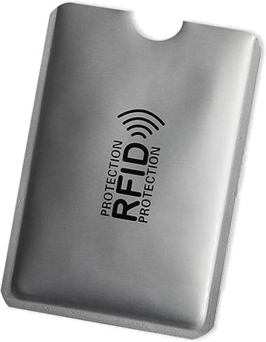 RFID Blocking Card Sleeve, Silver, Acrylic, Identity Theft Protection for Credit Cards, IDs and Keycards