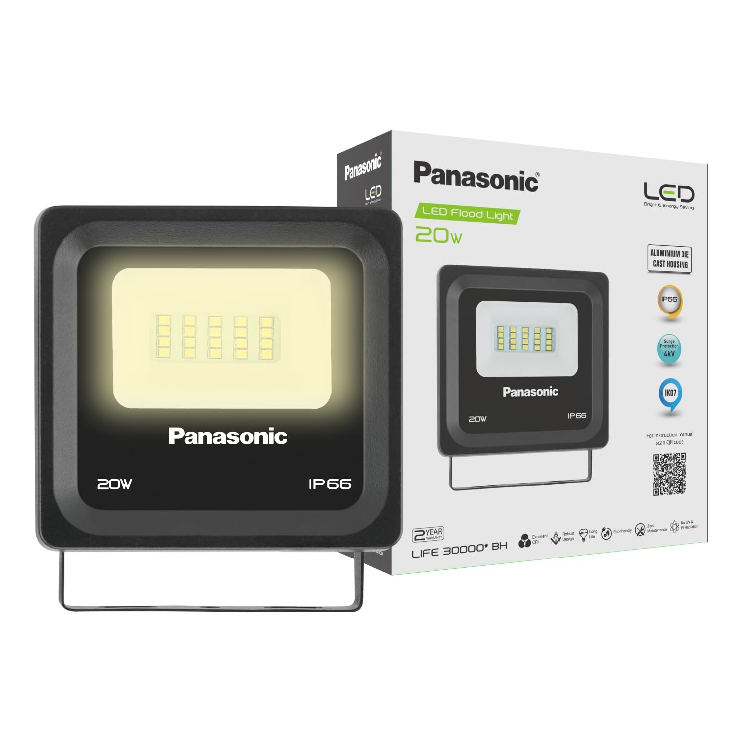 【LED】Panasonic LDR3WME11 Panasonic 20 Watt Outdoor Waterproof Flood Light, Fire Retardant