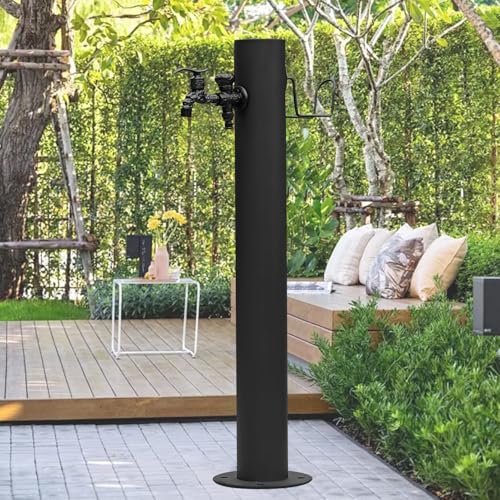 GXXINGIN Columna de Agua para Exteriores con Grifo - Fuente Decorativa con dispensador de Agua e hidrante - Grifo de Acero Inoxidable 304 para Montaje en Suelo para riego de Jardines y Granjas (altur