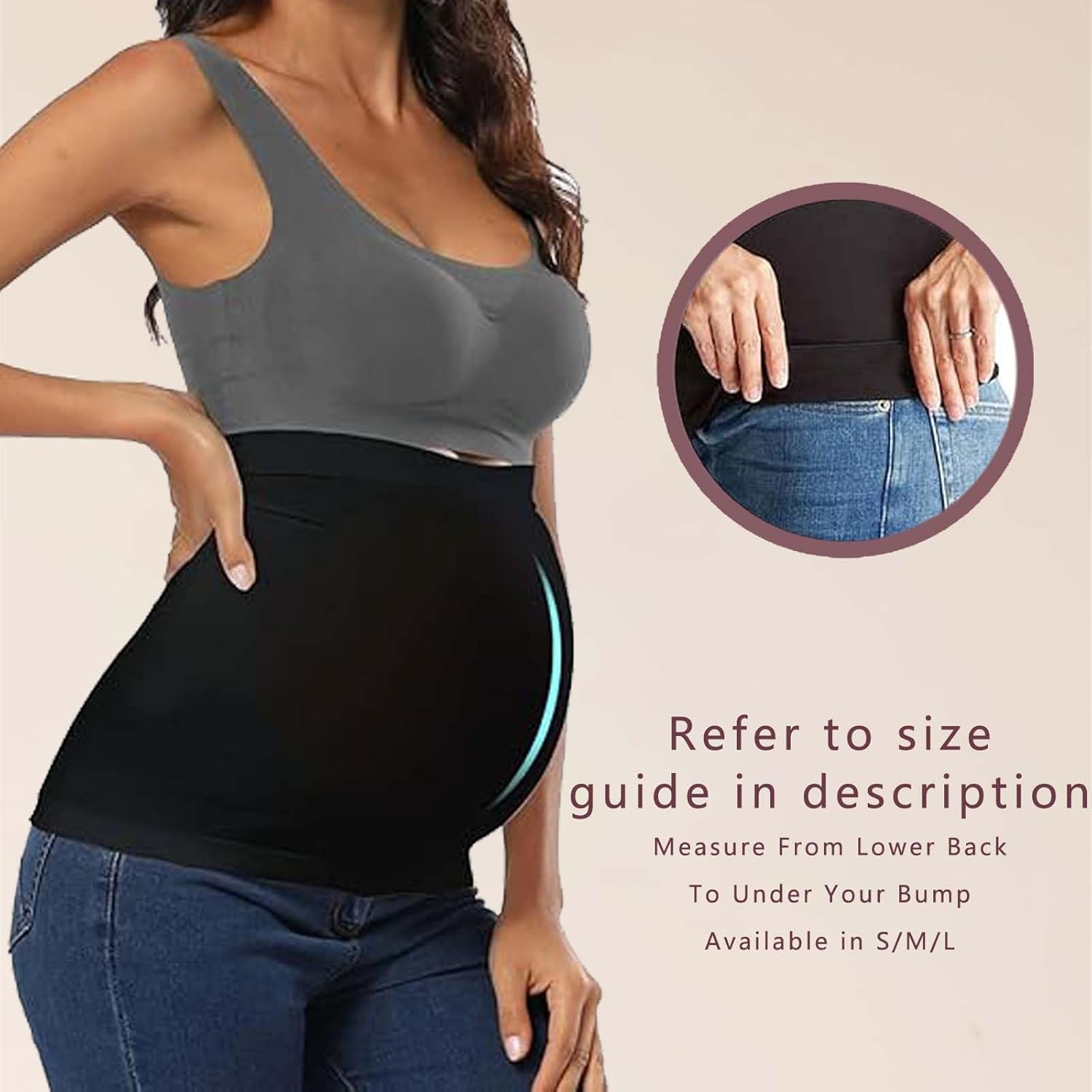 DIRAVO Womens Maternity Belly Band for Pregnancy Non-slip Silicone Stretch Pregnancy Support Belly Belt Bands… - Image 2