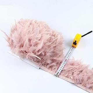 2 Meters Dyed Turkey Feather Trims Fringe 5-7Inch Marabou Feathers For Crafts Skirt Dress Wedding Feathers Decoration - (Color: Leather Pink)