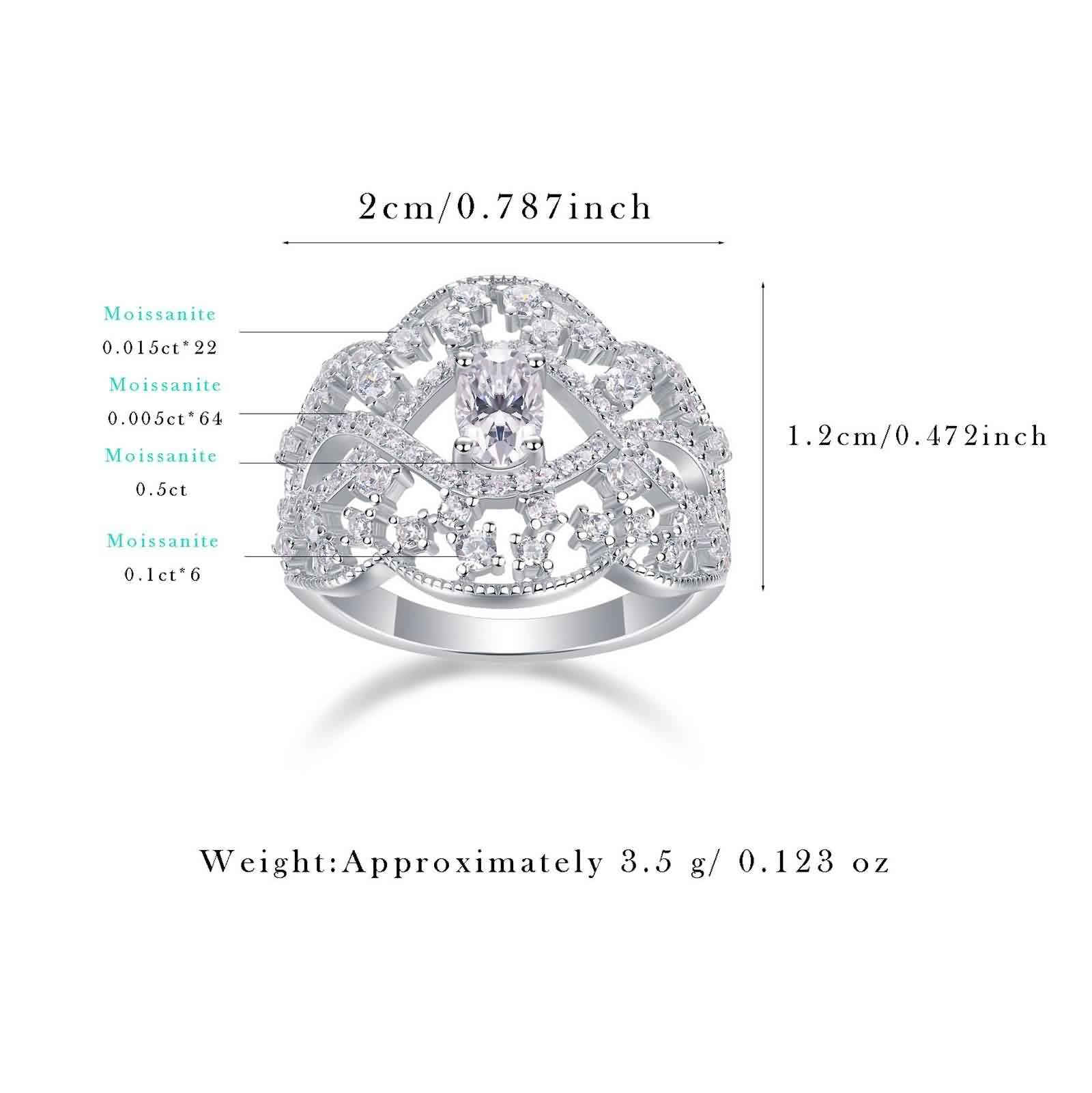 KnSam Żółte złoto 18 K Au750 pierścionek zaręczynowy prawdziwe złoto, szeroki pusty pierścionek z owalnym szlifem moissanit, obrączki ślubne Platinum PT950, rozm. 47-65