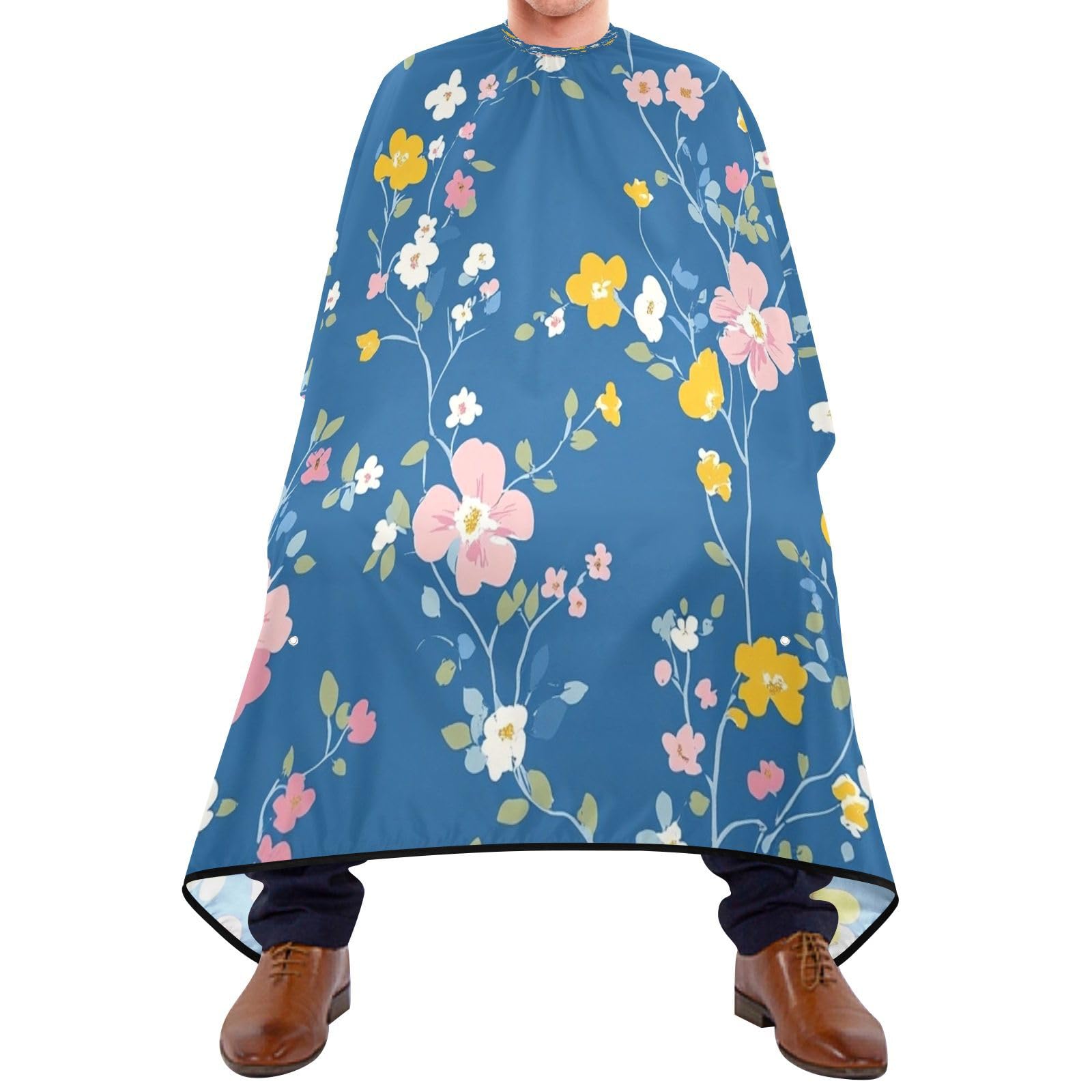 Kigai Colorful Flowers Hair Cutting Cape for Men & Women Waterproof Barber Cape Professional Hairdressing Salon Styling Apron with Adjustable Closure Snap
