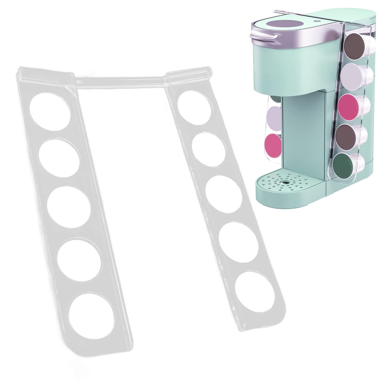 Condition photo showing New/Like New for coffee pod holder for kcup,side mount k cup storage,coffee pods holder for 10 capsules acrylic side mount capsule storage organizer rack for home cafe office