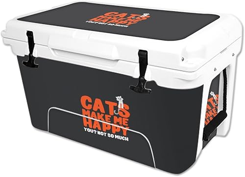 MightySkins Skin compatible con el enfriador RTIC de 45 cuartos (2016) Cats Make Me Happy Cubierta protectora de vinilo duradera y única Fácil de