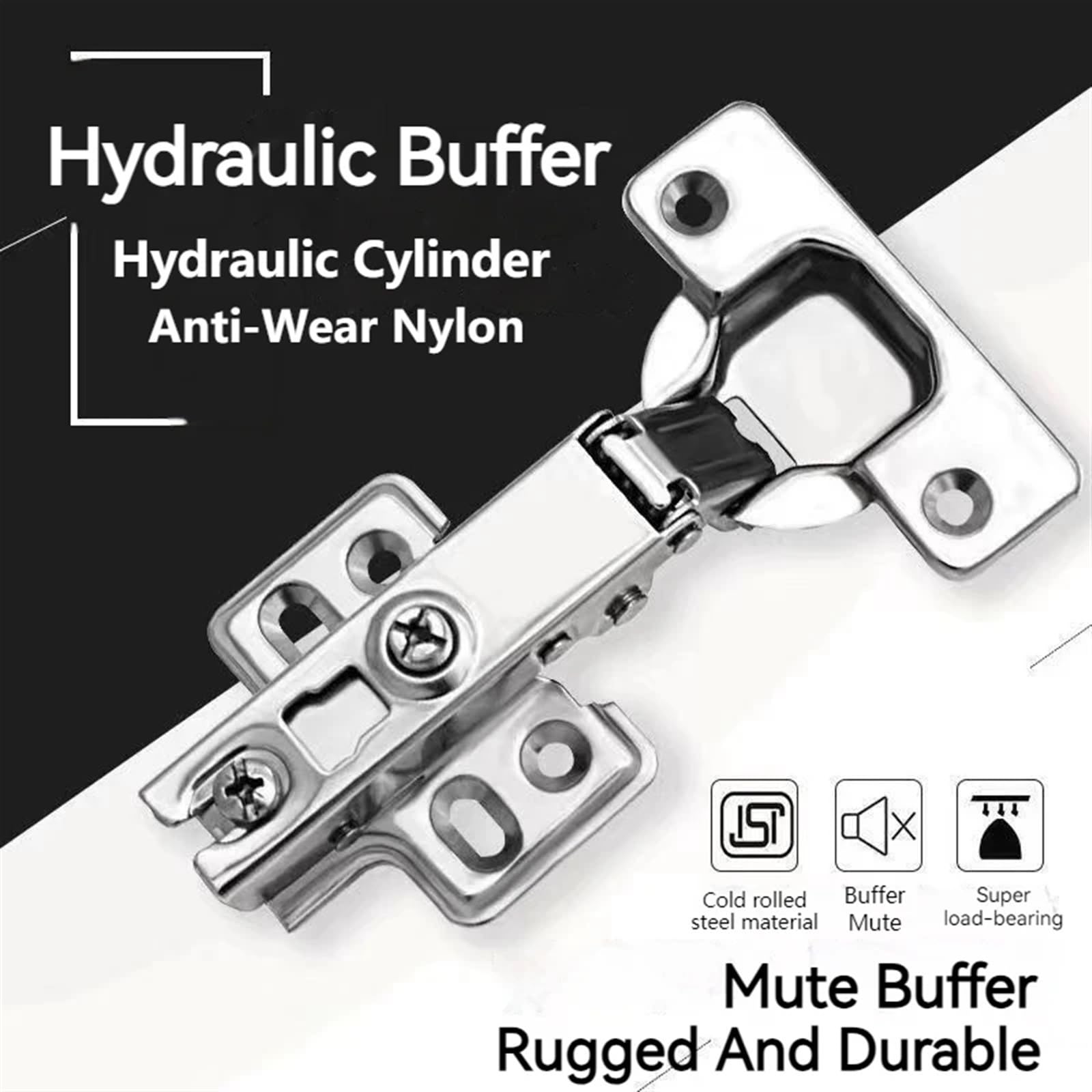Zawias hydrauliczny do drzwi szafek 1/3 szt. - cichy, sprężynowy amortyzator do szafek kuchennych - stal nierdzewna 304(1PC)