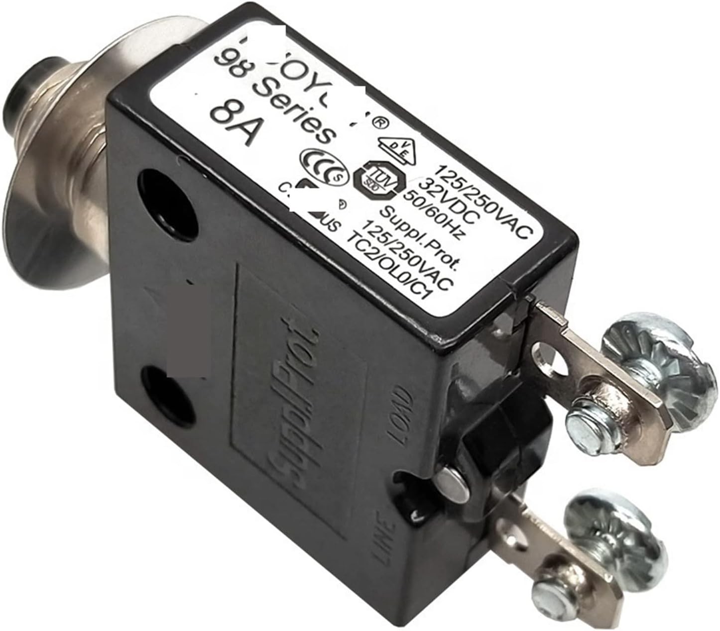 MOBYAT 98 Series 8A 250VAC Manual Reset Thermal Overload Switch Mini Circuit Breaker 1Pcs (Size : with Cap, Color : 20A)