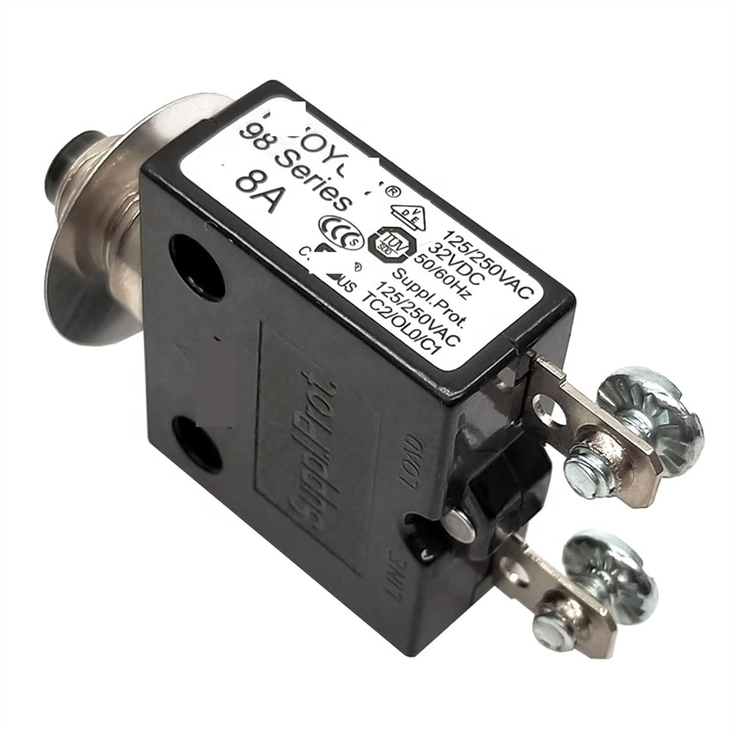 98 Series 8A 250VAC Manual Reset Thermal Overload Switch Mini Circuit Breaker 1Pcs(10a)