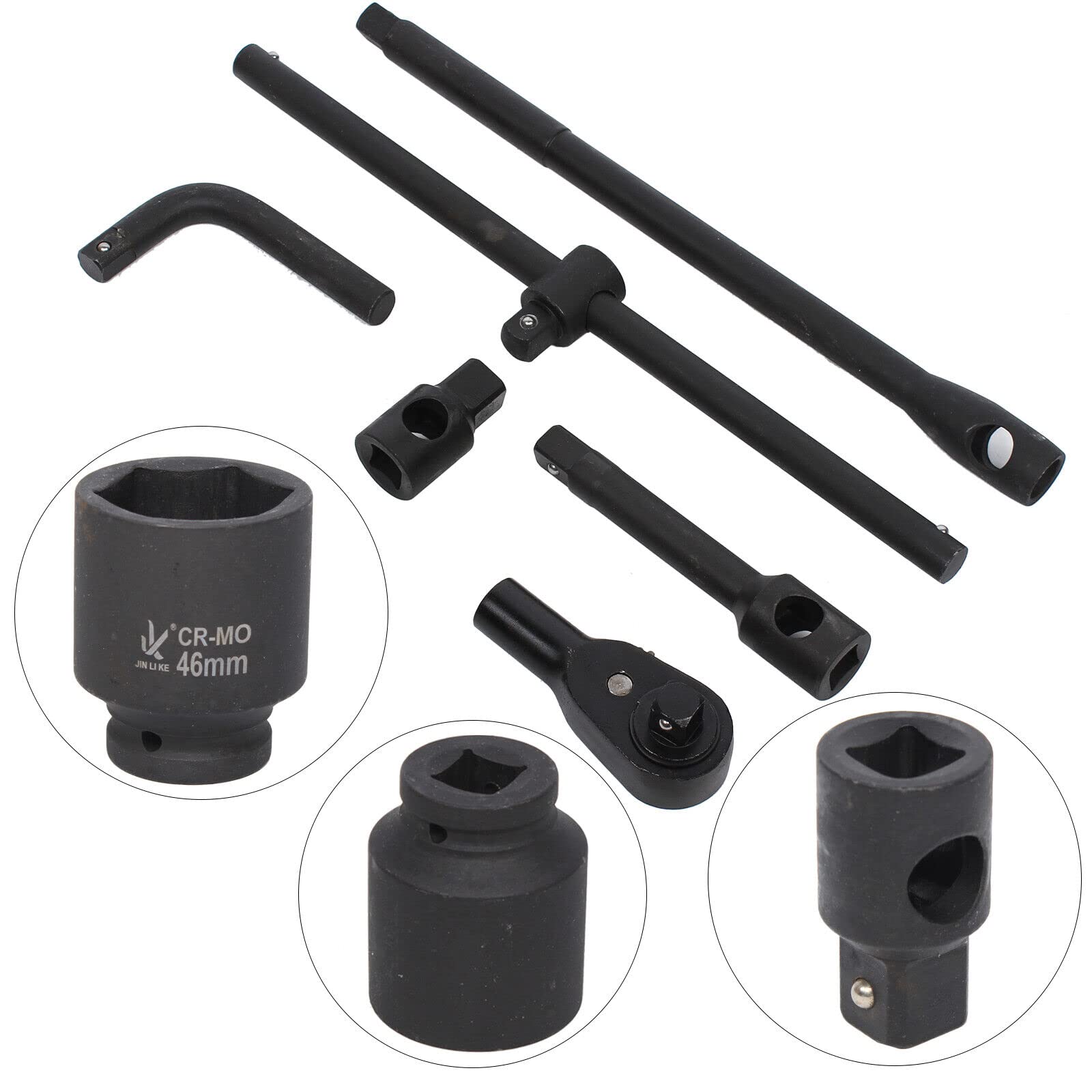 Juego de 26 llaves de carraca de 3/4" y 1" de 21-65 mm, juego de llaves de vaso, llaves de vaso para coche, juego de herramientas para camiones, Nfz, agricultura