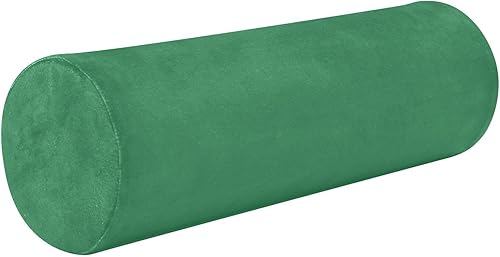 Yuiboo Funda de almohada cervical verde mar para el cuello, almohada redonda decorativa de 5.5 x 17 pulgadas, almohada cilíndrica de apoyo para