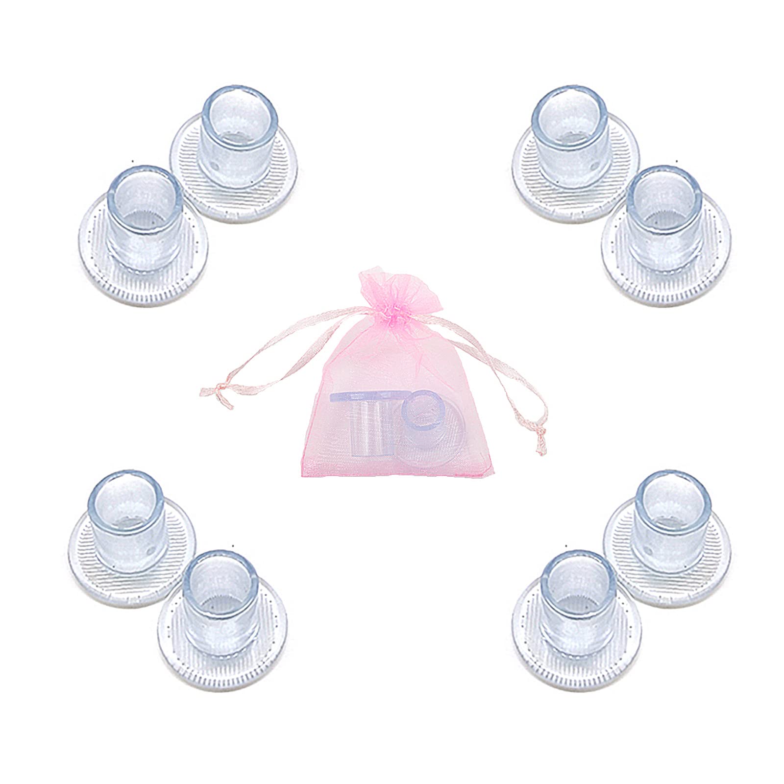Shonye 4 pares de protectores de tacón alto, protectores de talón transparentes para zapatos sobre hierba, tapones de talón antideslizantes para boda, escenario, celebración, oficina
