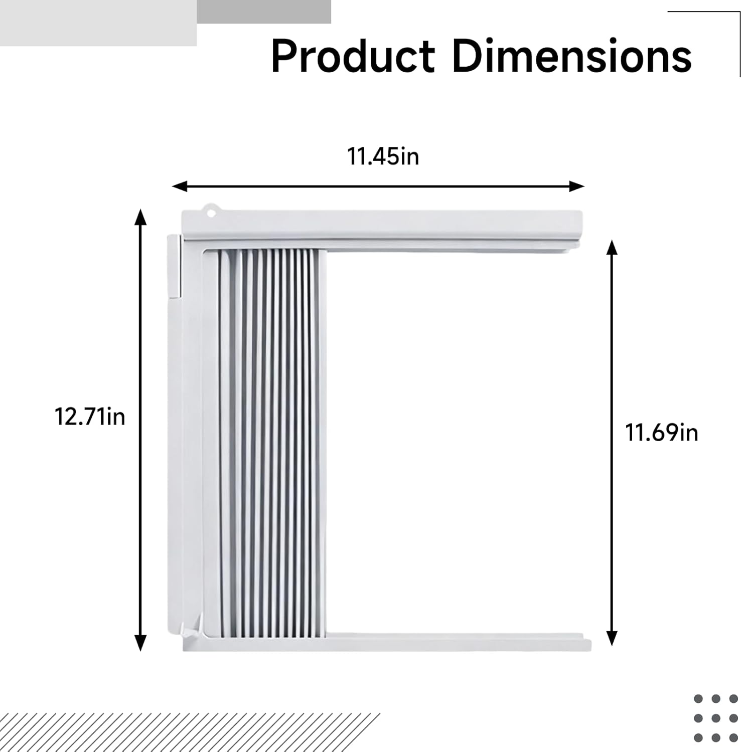 Adjustable Window Ac Side Panel 11.5 X 12.7 in, Noise Insulation&Frame, PVC for Small Window Air Conditioners