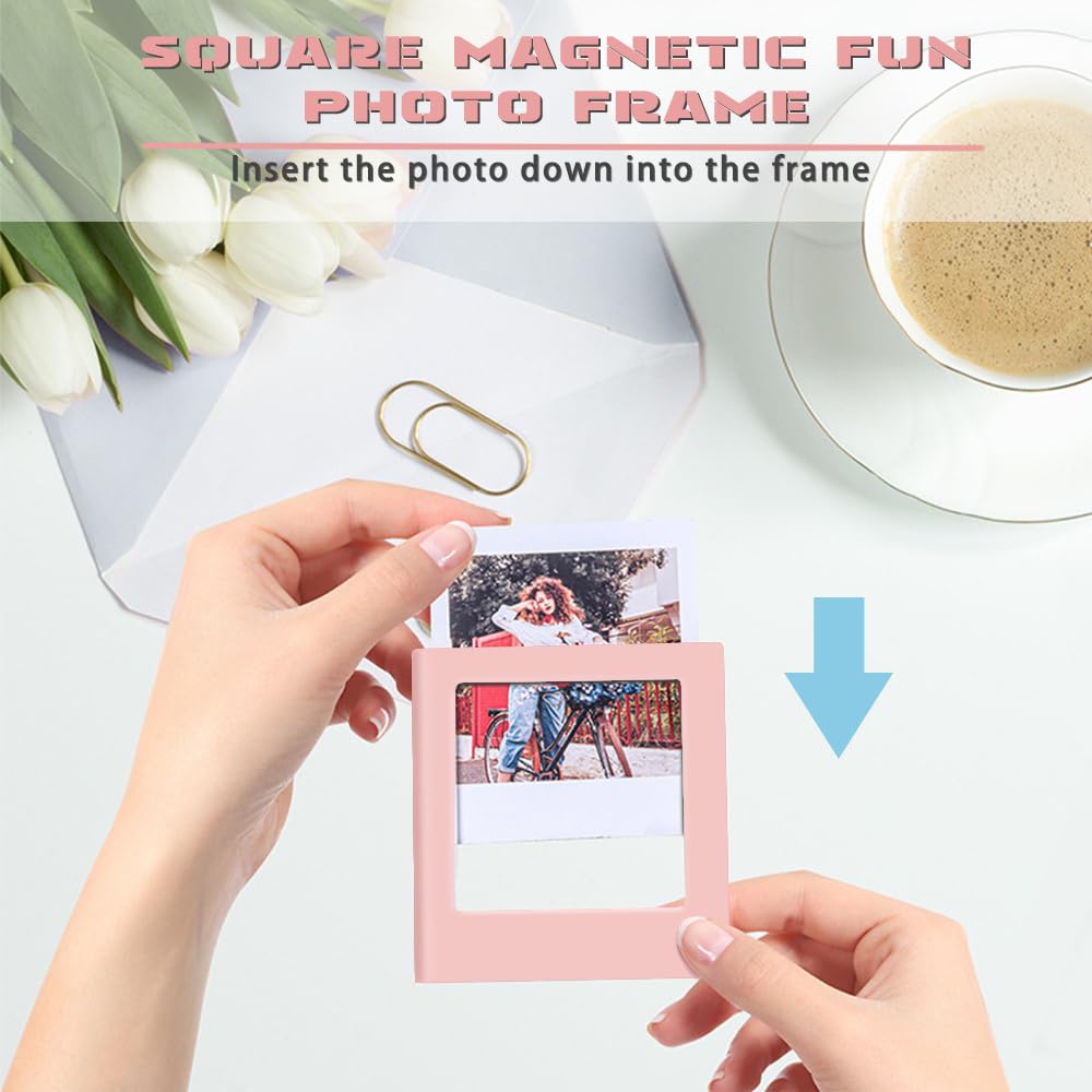 4 Mini Cornici Magnetiche Colorate 8.8x6.5 Cm – Ideali Per Foto Instax E Decorazione Frigorifero!