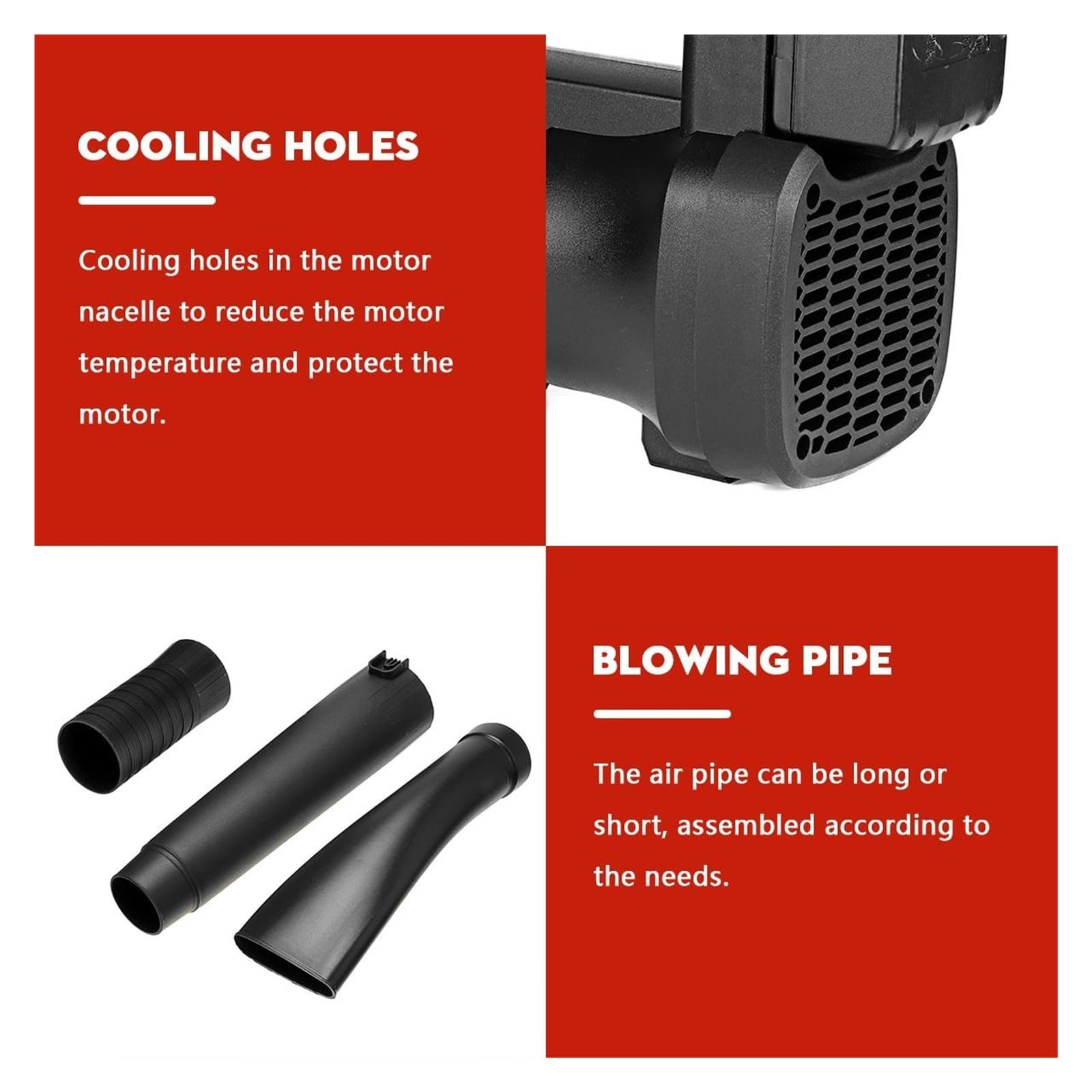 Soplador centrífugo Soplador de Hojas inalámbrico 6 Engranajes 2000 W, soplador Aire eléctrico presión Viento, barredora Herramientas jardín for batería 18 V