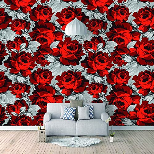 Canevas papier peint 3D fleur rouge grand format premium