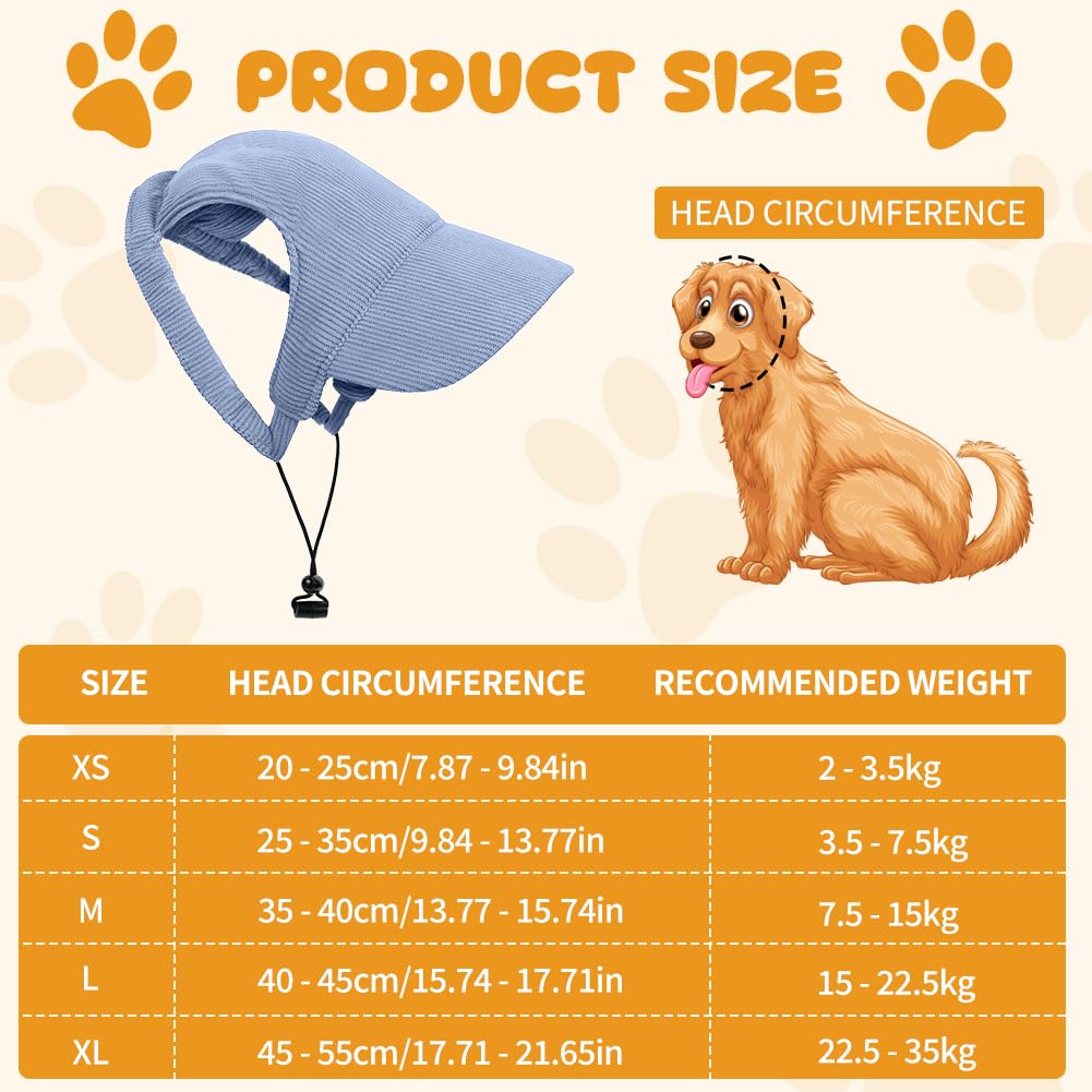 OFFCUP Dog Baseball Cap, Adjustable Summer Dog Sun Protection Hat with Ear Holes, Pet Cat Hat Visor Cap - Image 2