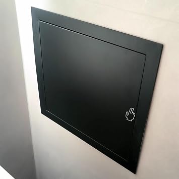 Black Shower Access Panel, Interior Exterior Magnetic Inspection Hatch Cover, 4x4 6x6 8x8 12x12 14x14 in Click Open Electrical Panel Access Door30.5x30.5cm/12x12in