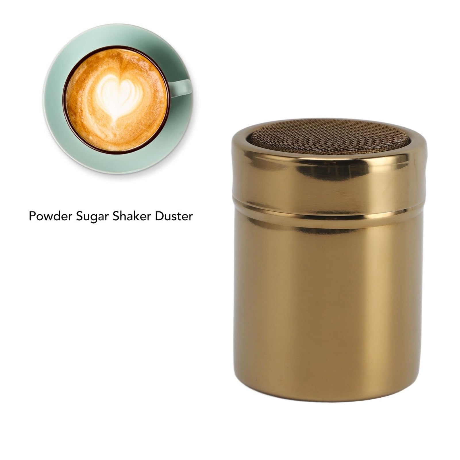 Pulverstreuer Edelstahl-Puderzuckerstreuer, Staubwedel mit Deckel, Mehrzweckbagger for Backen, Kochen, Zuhause, Küche
