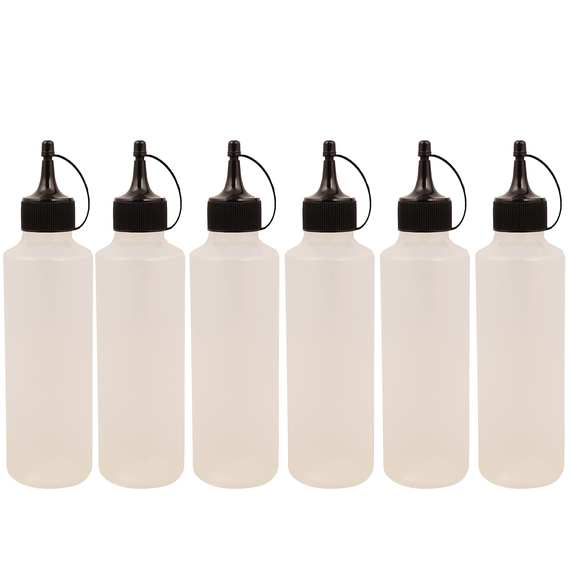 Macreats Squeeze Bottle - 200 ML - Dispense Oil, Sauce, Mayo, Ketchup, Liquid Dyes and Paints Set of 6 (Transparent, Polypropylene)-image-3