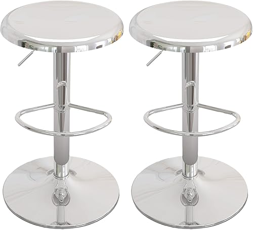 Miniatura 1 de Taburete de bar ajustable redondo de metal giratorio de alta calidad con sillas de barra de altura de mostrador sin respaldo para cocina, comedor,