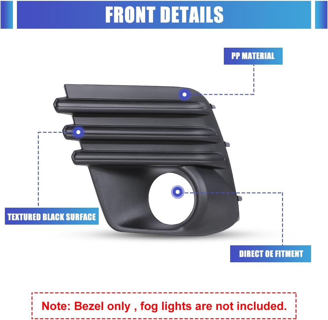 Winjet Fog Light Bezel/Cover Replacement For Subaru Forester 2022-2024 [2022 2023 2024 Subaru Forester BASE, LIMITED, CONVENIENCE, PREMIUM MODEL] Fog Light Bezels