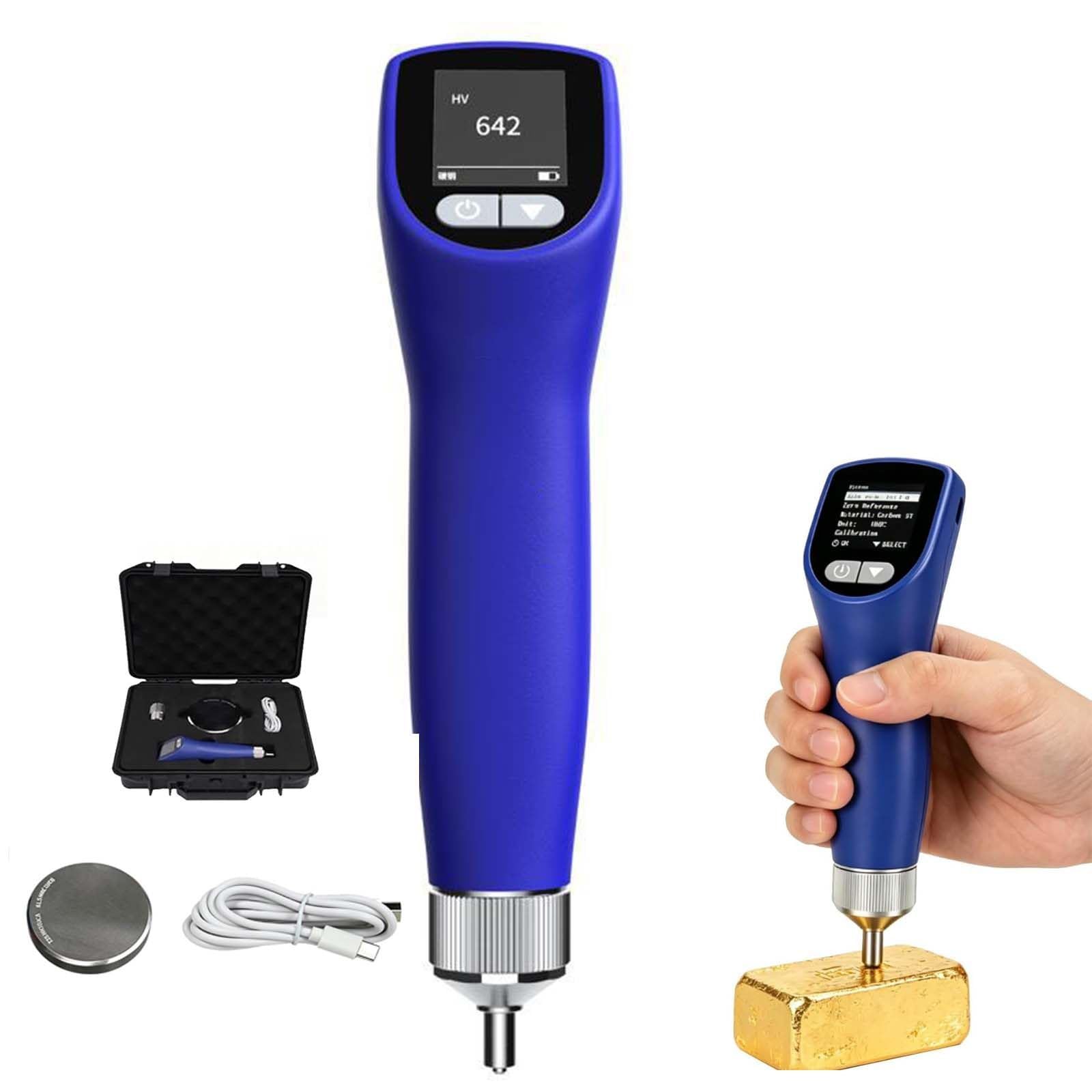 DPLWJPP Portable Digital Hardness Tester with Hv Hrc Hrb Hb Scales A